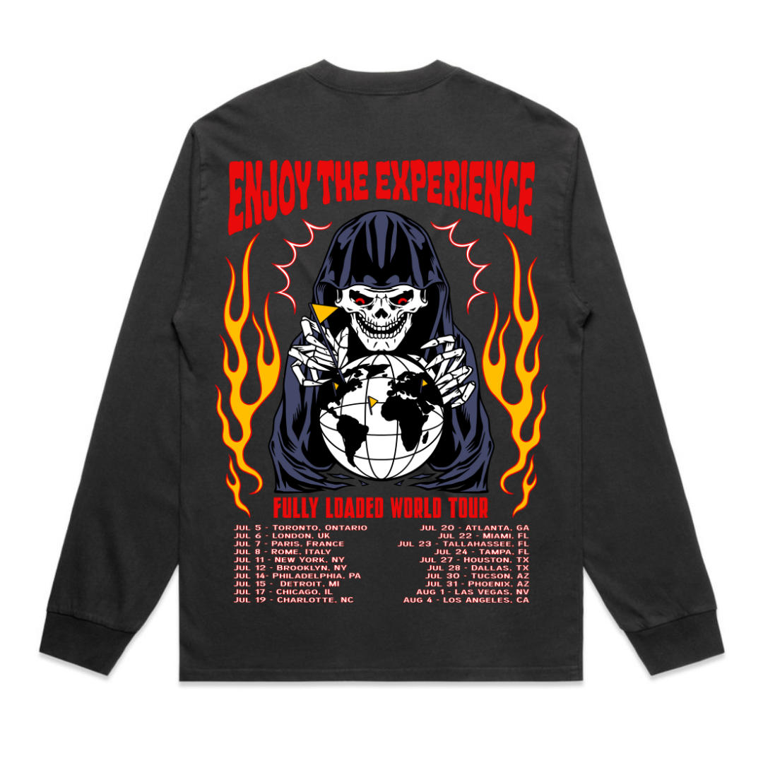 FL World Tour Longsleeve Tee (Faded Black)